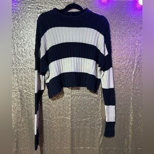 American Eagle Striped Cropped Sweater – Size Medium, Ribbed Knit